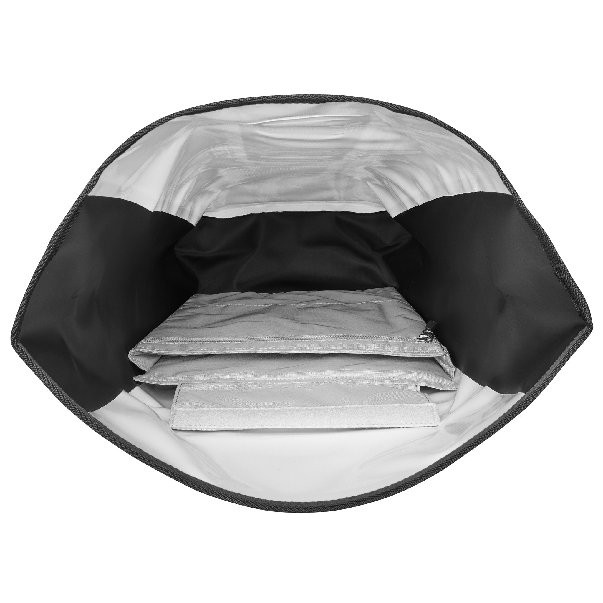 Vista interior de la mochila ORTLIEB Velocity Design con compartimento acolchado para portátil y bolsillo para documentos