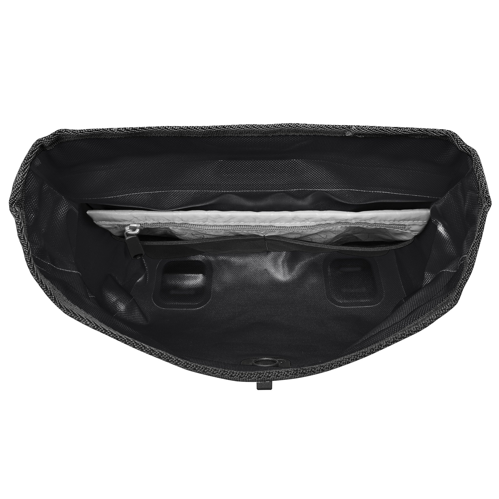 Vista interior de la ORTLIEB Velo-Sling Flex color black 2.5 Liter con bolsillo con cremallera