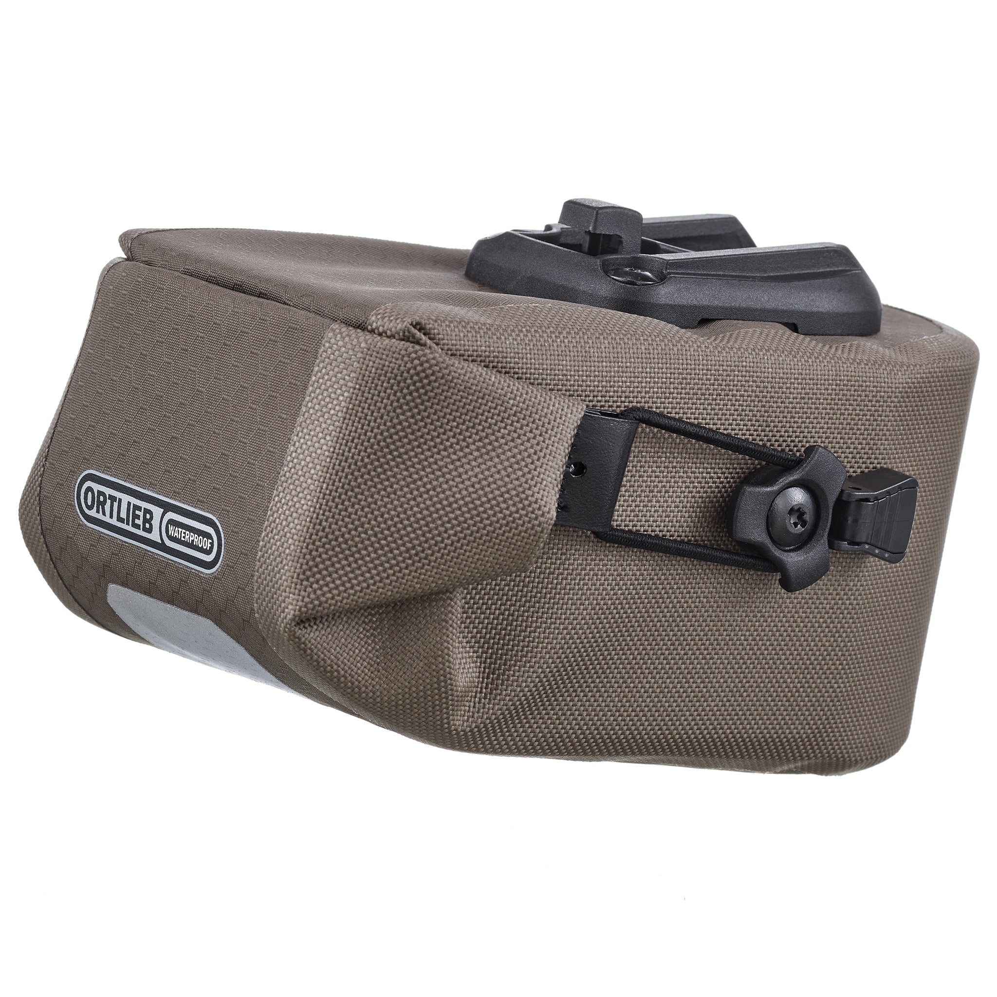 ORTLIEB Micro-Bag 0.5L en dark sand con parche reflectante y cierre enrollable