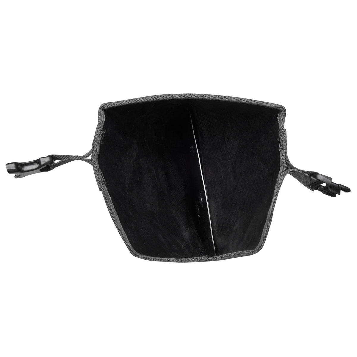 Vista interior del ORTLIEB Handlebar-Pack Flex color black-matt con estructura reforzada y tejido impermeable